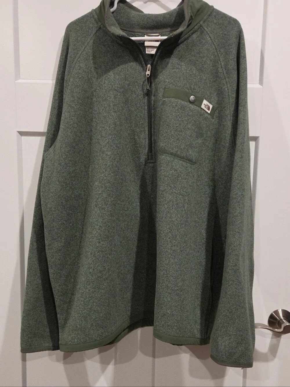 The North Face Men’s Olive Green Half-Zip Fleece Pullover
